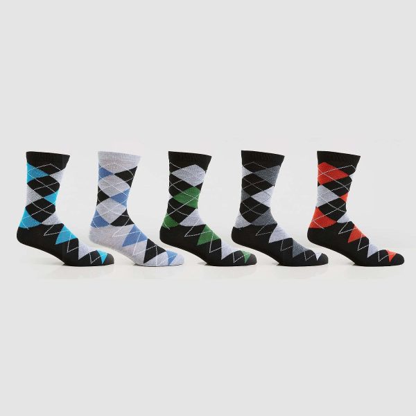 Cotton Blend Socks Soft Top Argyle