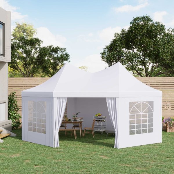 Outsunny 6.8m x 5m Octagonal Party Tent / Wedding Marquee-White   Aosom UK - Image 2