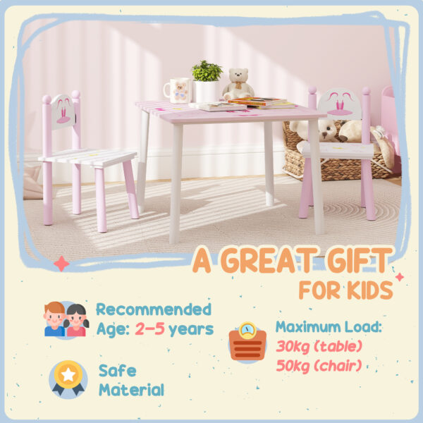 AIYAPLAY Princess Design Kids Table and Chairs Set for Activity, Art, Drawing, Toddler Table and Chairs Set for Playroom, Nursery - Image 7