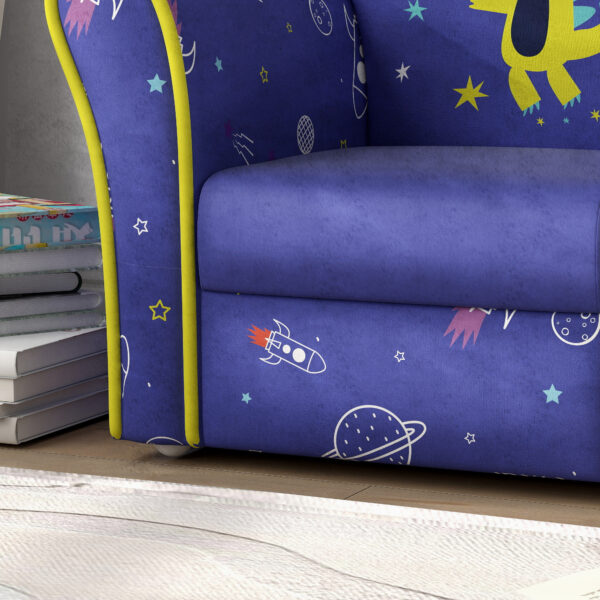 AIYAPLAY Kids Sofa Kids Couch Armchair with Stylish Planet and Dinosaurs Design, Wooden Frame, for Bedroom, Playroom, Kids Room, Pink   Aosom UK - Image 9