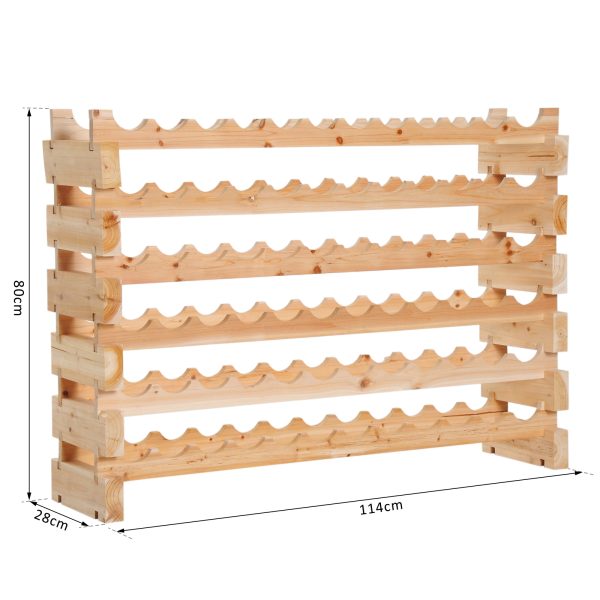 HOMCOM Wooden Wine Rack 6 Tier Shelf for 72 Bottles Shelving Storage Holder - Image 3