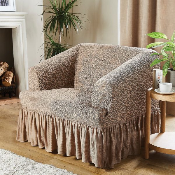 Armchair Cover Beige Width 70-80cm