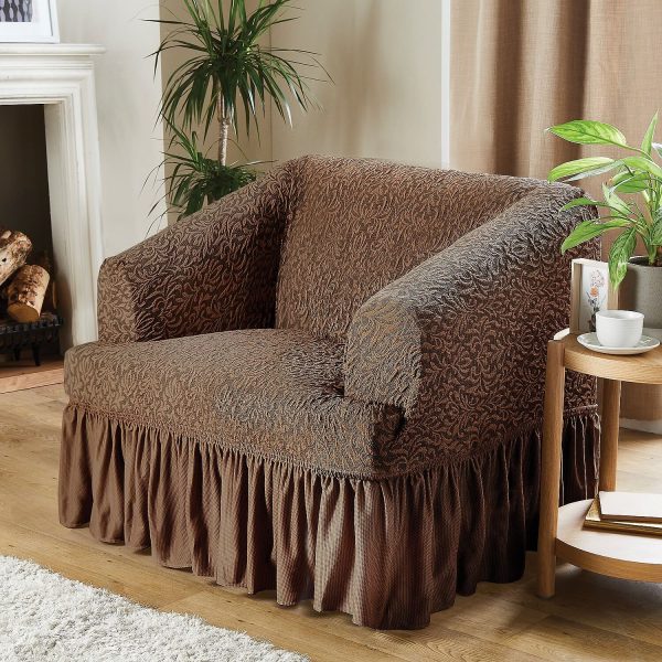 Armchair Cover Brown Width 70-80cm