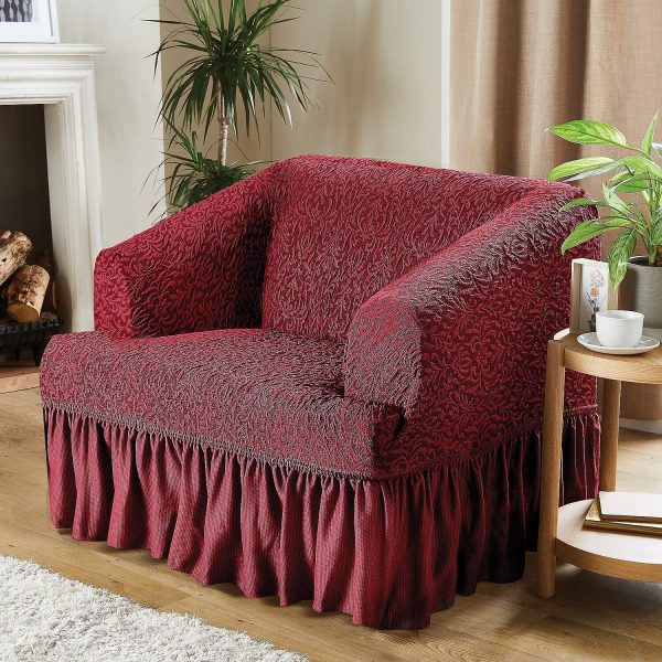 Armchair Cover Burgundy Width 70-80cm