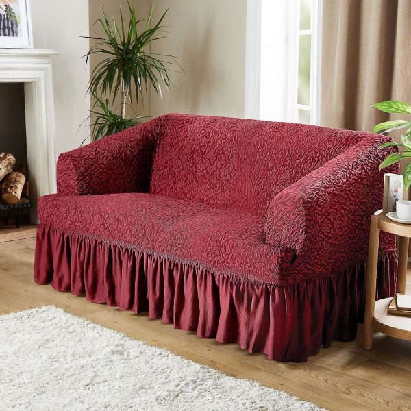 Sofa Cover Burgundy Width 70-140cm