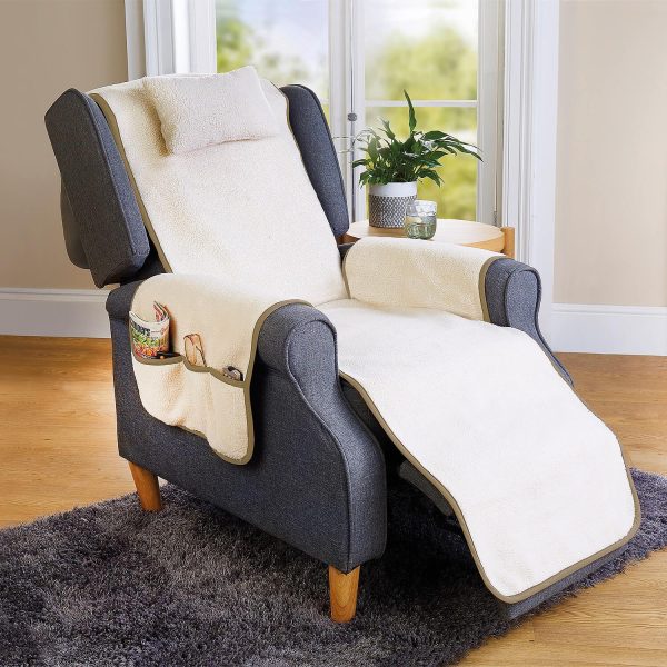 Fleece Armchair Cover overall size L230cm. Seat, W52cm. Arms, L55cm