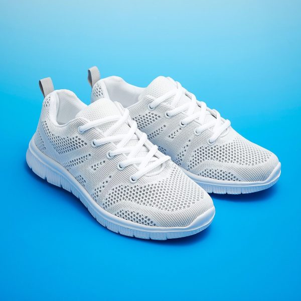 Ladies Memory Foam Sports Trainers White UK Size 6