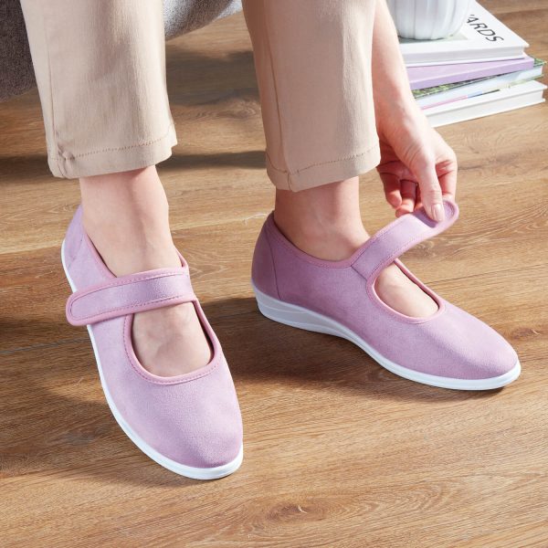 Ladies House Shoes, Lilac, Size 8, Slip-Resistant Wedge Soles, Gently-Padded Insole