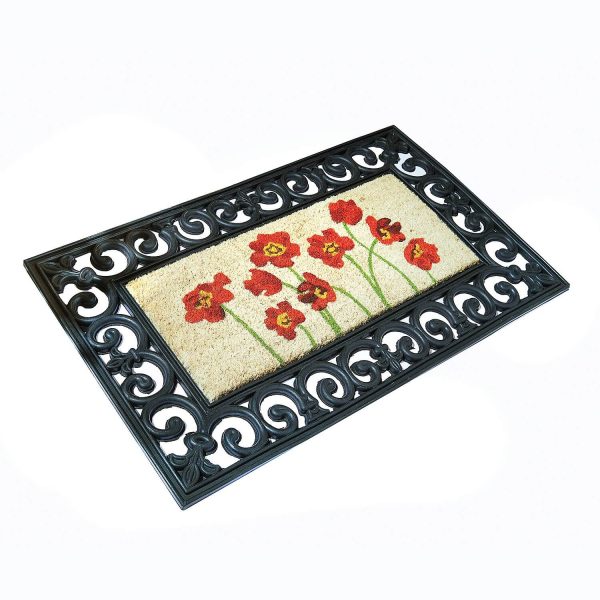 Poppy Coir and Rubber Doormat Rectangular H1.5 W75 xD45cm