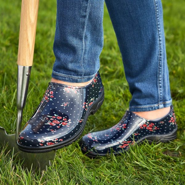 Slip-On Wellie Clogs Blue Floral UK Size 8