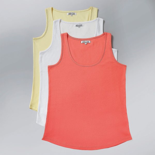 Vest Tops Cotton Pack of 3 Light Mix 12