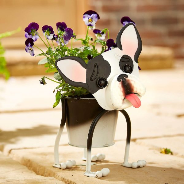 Planter Nodding Dog French Bulldog H26 xW17.5 xD22.5cm.