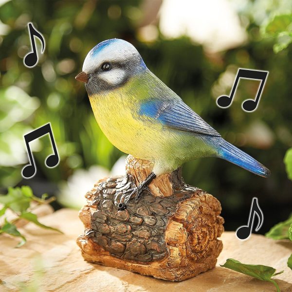 Garden Ornament Singing Blue Tit H18.5 xW14 xD8cm