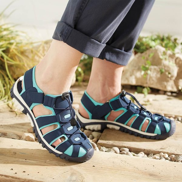 Ladies Active Sandals Navy/Turquoise UK Size 6