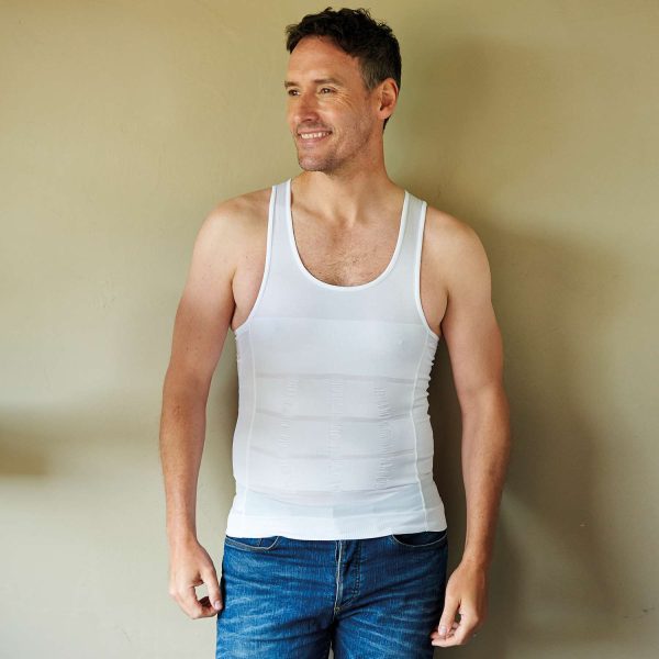 Mens Slimming Vest WHITE S