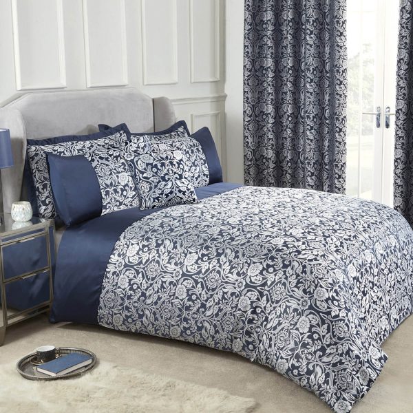 Eden Jacquard DUVet Set Navy Eden Single