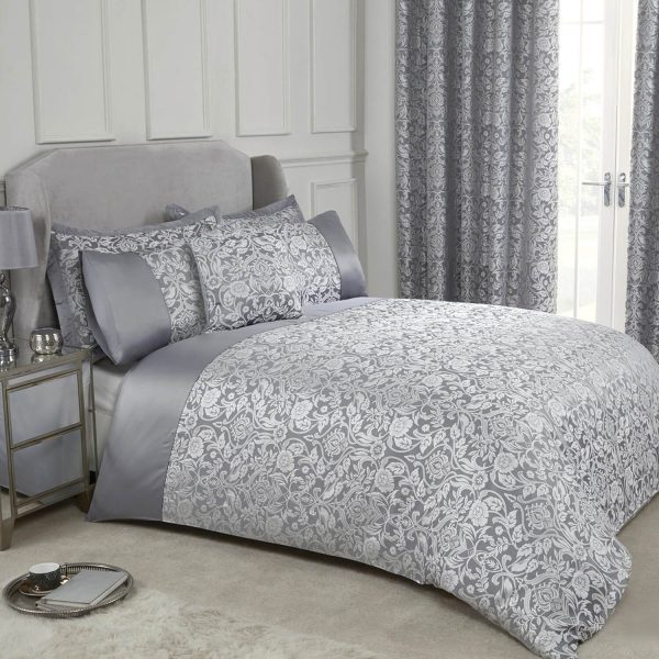 Eden Jacquard DUVet Set Silver Single