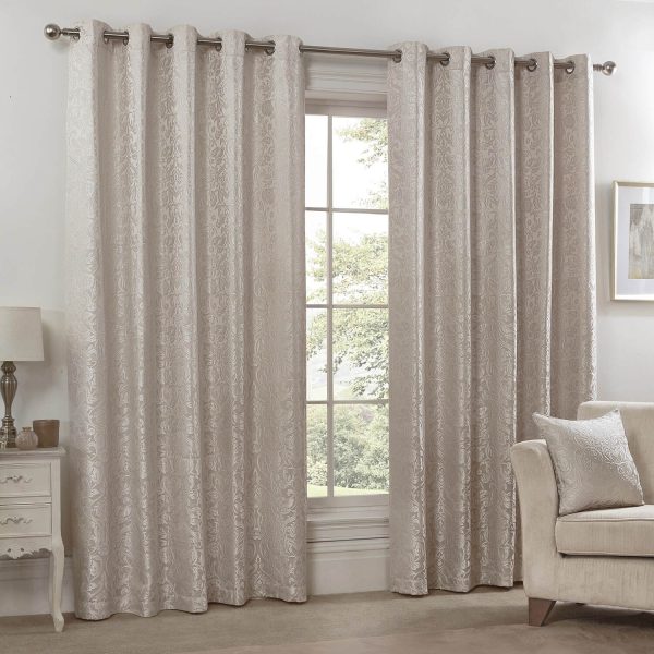 Eden Jacquard Curtains Cream W46