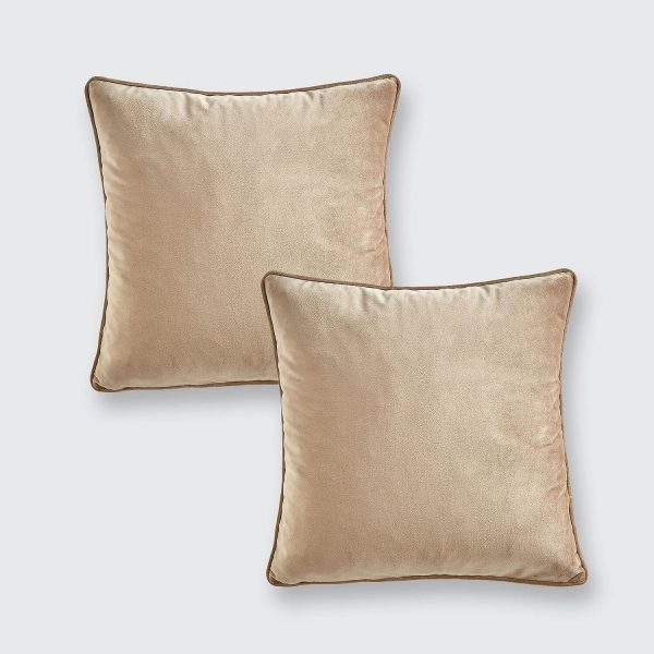 Cushion Cover Natural Velvet 2 Pack W43 xL43cm