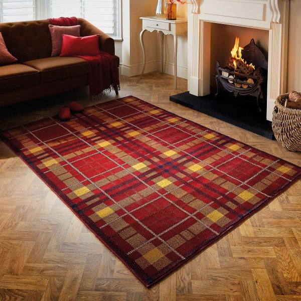 Tartan Rug Red W120 xL170cm