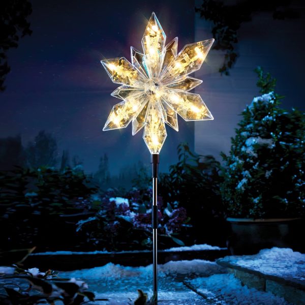 Light-up Snowflake Light Dia.23.5cm 67cm tall 25 x LED Lights Battery Powered