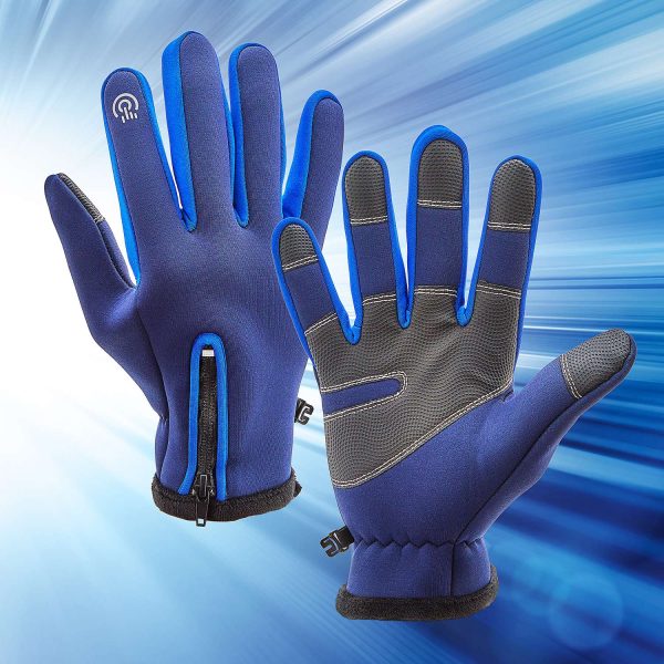 Gloves Weatherproof Performance L-Xl Blue Warm Anti-slip & touchscreen