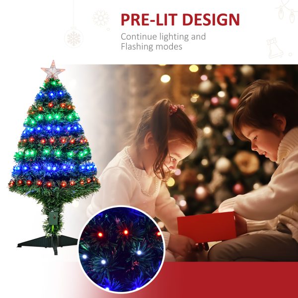 HOMCOM 3ft 90cm Fiber Optic Xmas Tree Artificial Christmas Tree   Aosom UK - Image 5