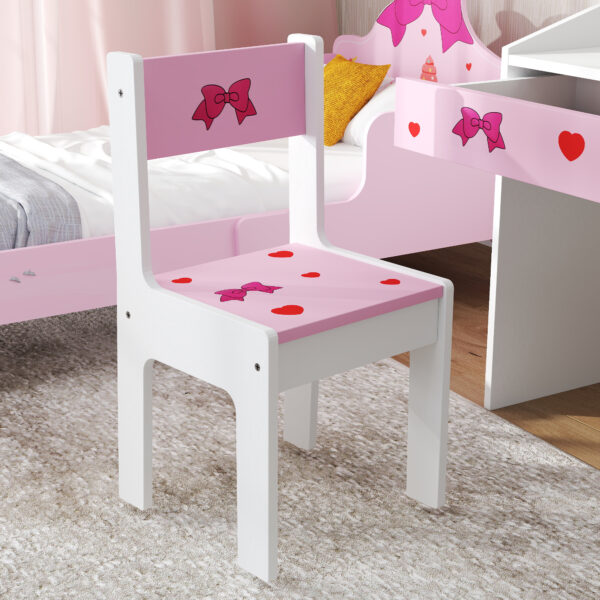 AIYAPLAY Children Study Table and Chair, Kids Desk and Chair Set with Storage, Pull-out Drawer, Gift for 3-6 Years Old - Pink - Image 9