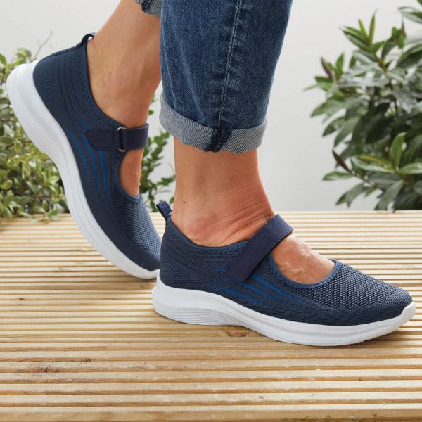 Arch Support Mary Jane Trainers Navy Size 8