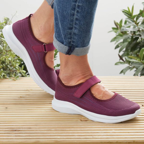 Arch Support Mary Jane Trainers Purple Size 6