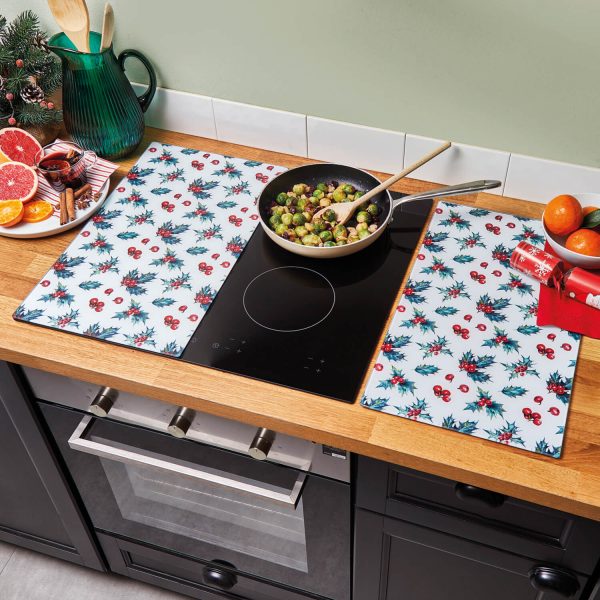 Set 2 Holly Glass Hob Covers