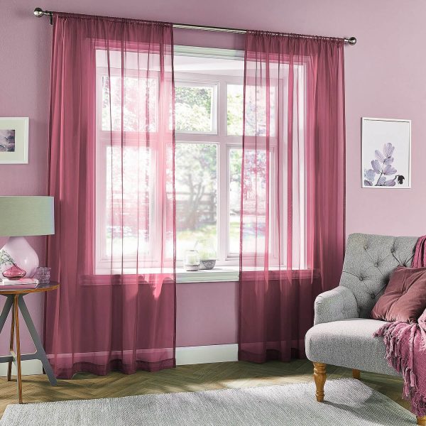 Pink Plain Privacy Voile