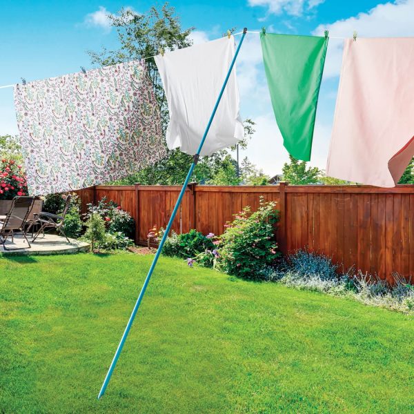 Telescopic Laundry Washing Line Pole Green L115-220cm