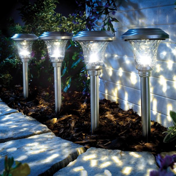 Solar Stake Lights Premium Warm White Set of 4 Dia.12cm. H40.5cm