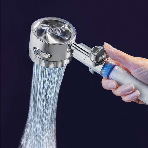 Shower Head Turbo Fan with 3 Filters Head, Dia. 8cm, D5.5cm. L27cm