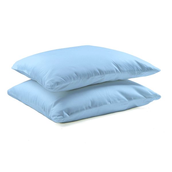 Pair of Pillowcases Blue – 100% Peach Skin Microfibre Polyester, Pillows Not Included