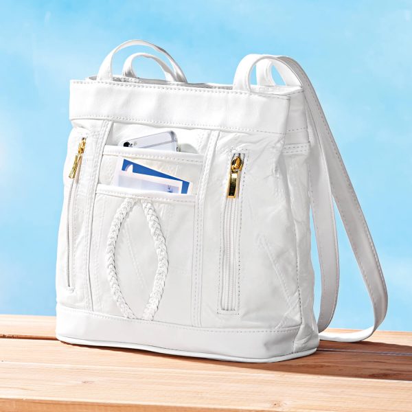 Ladies Organiser Hand Bag White L24 x W11 x D26cm