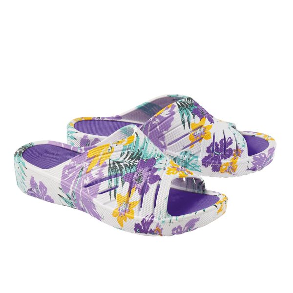 Ladies Summer Mules Floral Amethyst Size 5