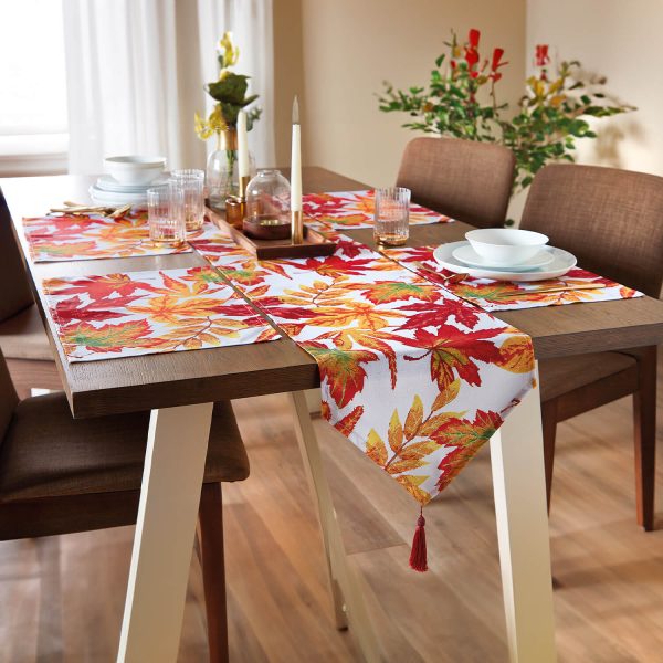 Table Runner and Placemats Autumn Leaves L45 xW30cm & L180 X 33cm