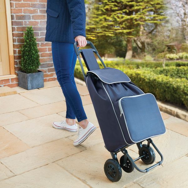 Navy 4-Wheel Shopping Trolley