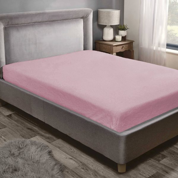 Single Blush Teddy Fleece Fitted Sheet