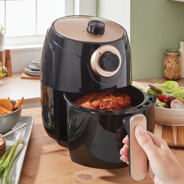 2L Air Fryer H28 xW22.5cm, Power:1000W, Easy-Clean, Non-stick, Copper-Coated Basket, Auto Shut Off Safety Mechanism