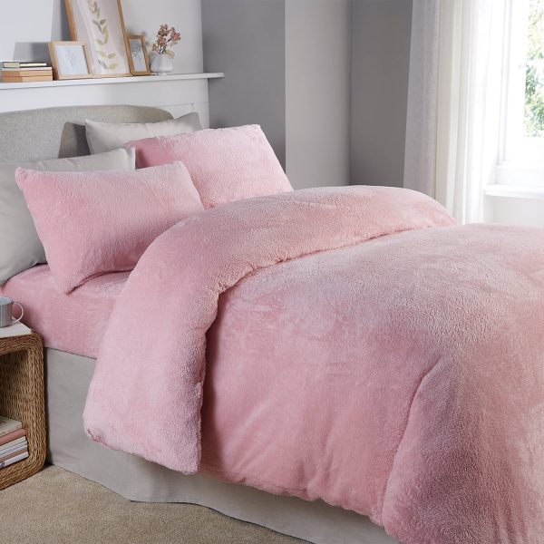 King Blush Teddy Fleece DUVet Cover Set