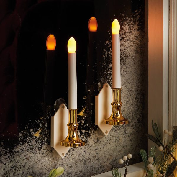 Set Of 2 Solar Window Candles