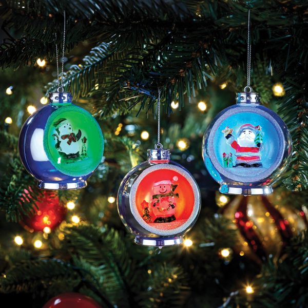 Set Of 3 Light-Up Tree Baubles