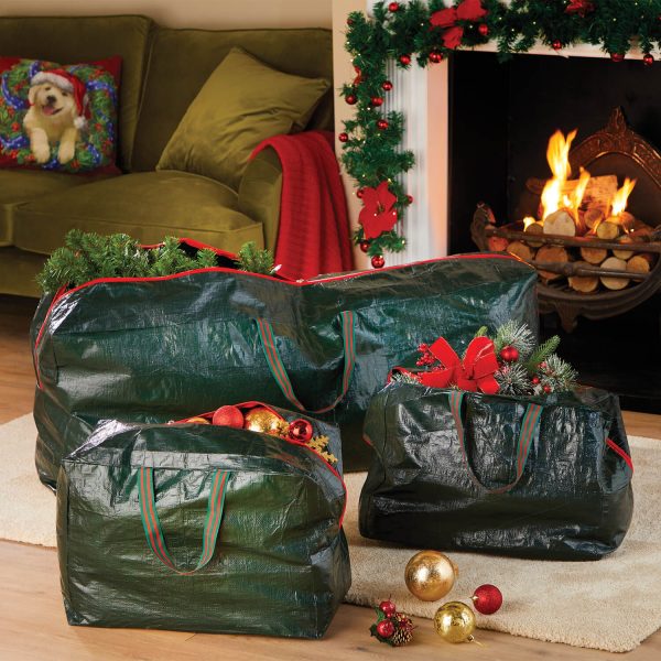 Set Of 3 Christmas Storage Bags