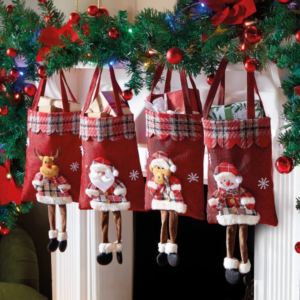 Set Of 4 Dangly Leg Gift Bags