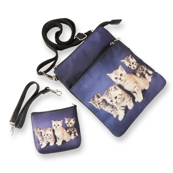 Kitten Cross Body Bag With Free Coin Purse