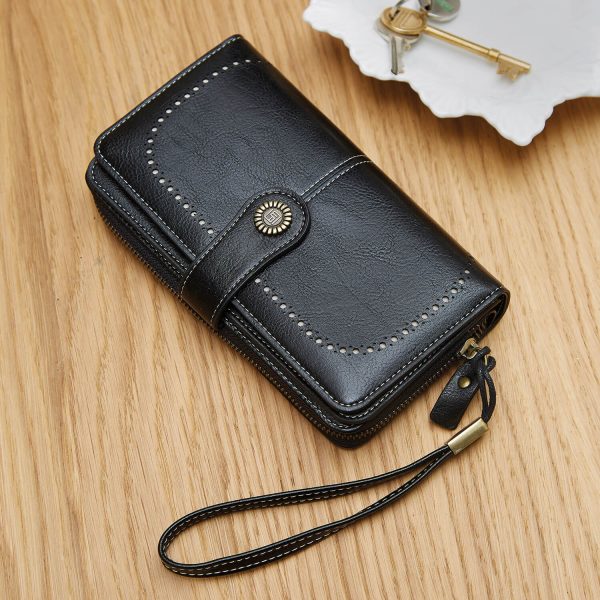 Rfid Ladies’ Clutch Purse Black