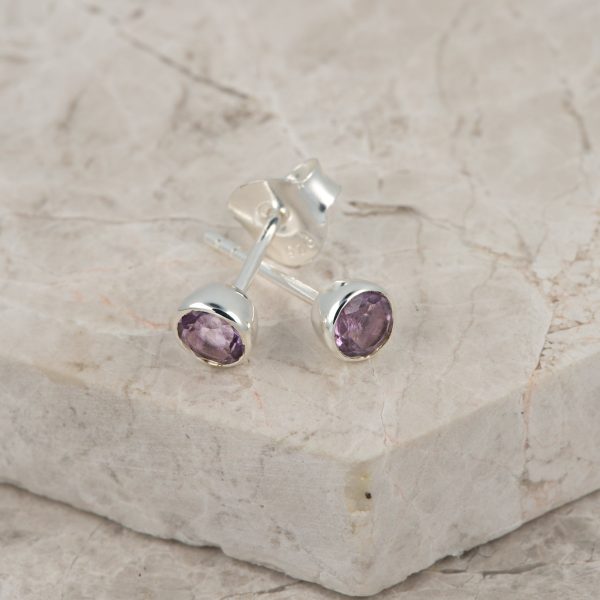 February Birthstone Earrings (Amethyst) - Image 2